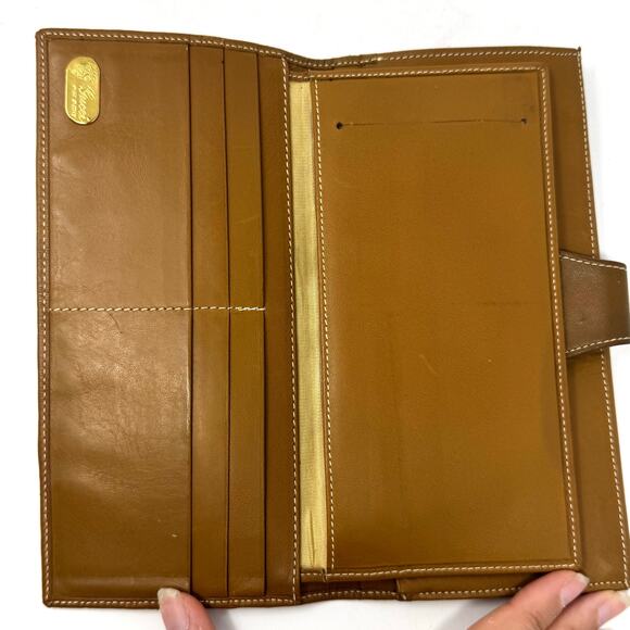 Gucci Rare Vintage GG Supreme Canvas Monogram Continental Wallet Brown Leather - Picture 12 of 15